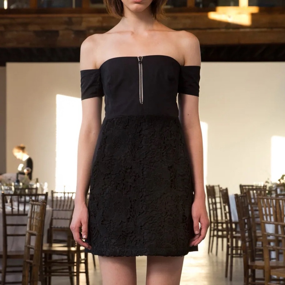 Rachel Comey Black Off-Shoulder Mini Dress